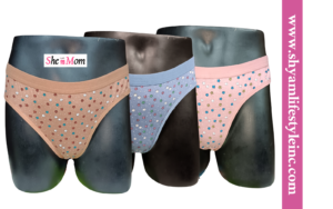 She & Mom 7512 - 40MM Top Elastic Folder Flower Printed Mid Waist Cotton Panty