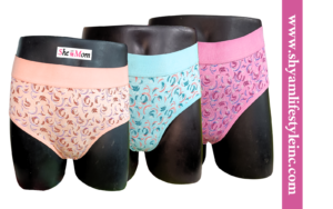 She & Mom 140001 - 40MM Top Elastic Printed Mid Waist Top Elastic 40mm Cotton Panty