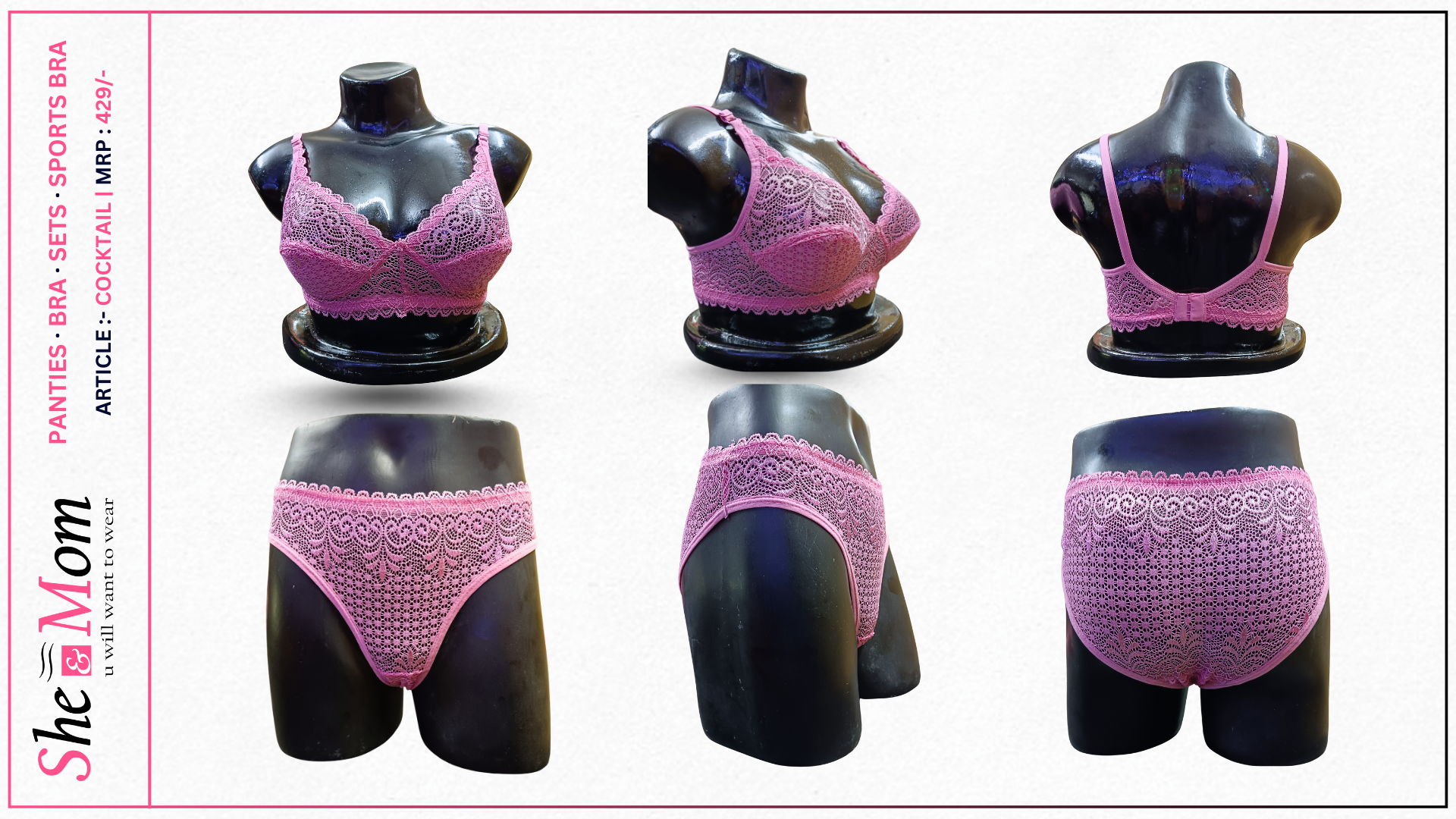 Cocktail Bra Panty Set